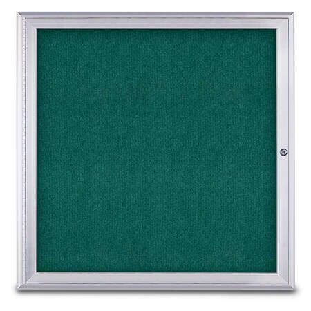 United Visual Products Sliding Door Indoor Enclosed Corkboard, 9 UV9030ACS-GOLD-BLACK